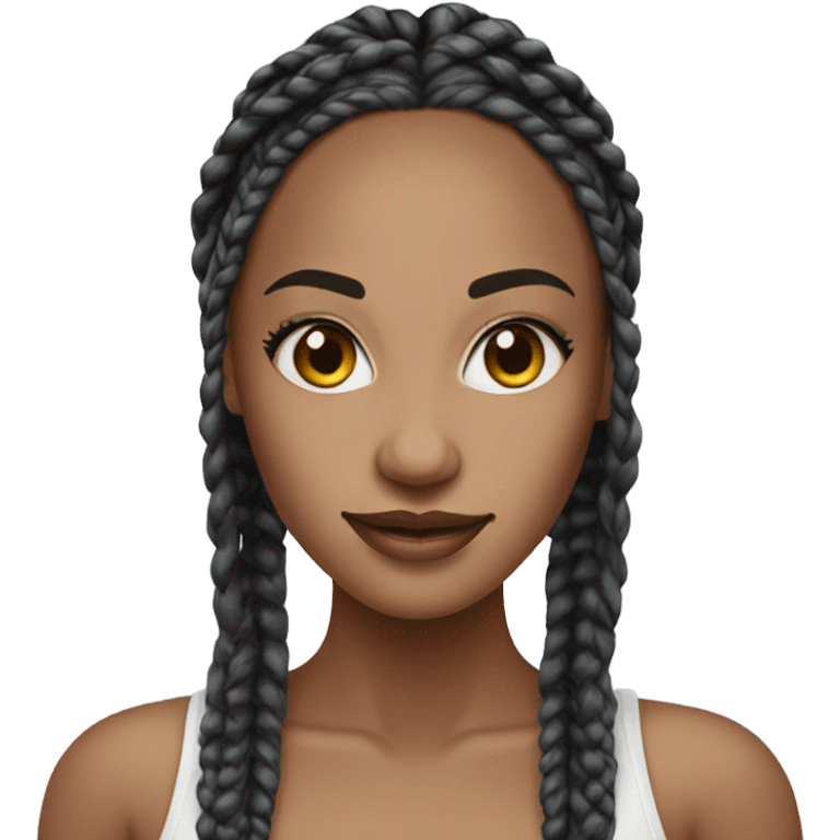 pretty woman with black box braids emoji