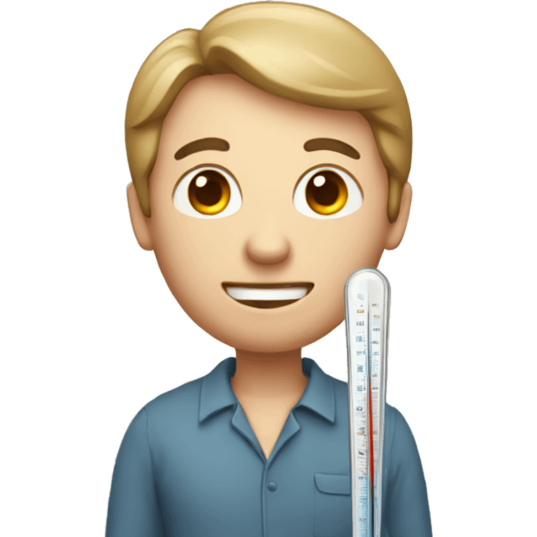 a man with thermometer emoji