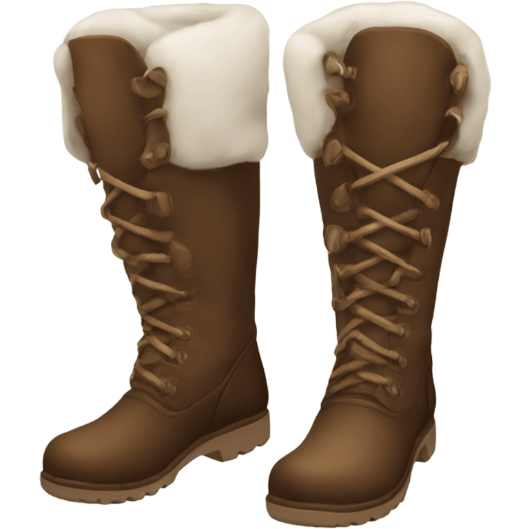 Winter brown boots emoji