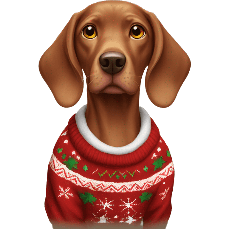 Magyar viszla in christmas Sweater  emoji