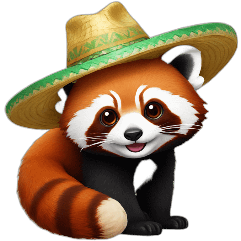 Red panda with sombrero emoji