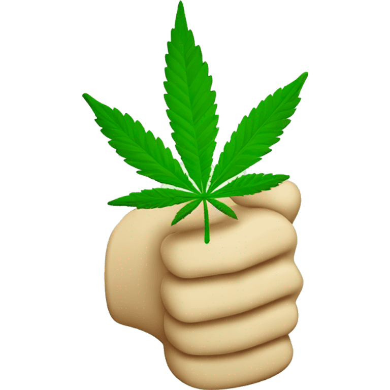 Thumbs up but green and with texture of marijuana leaf  emoji