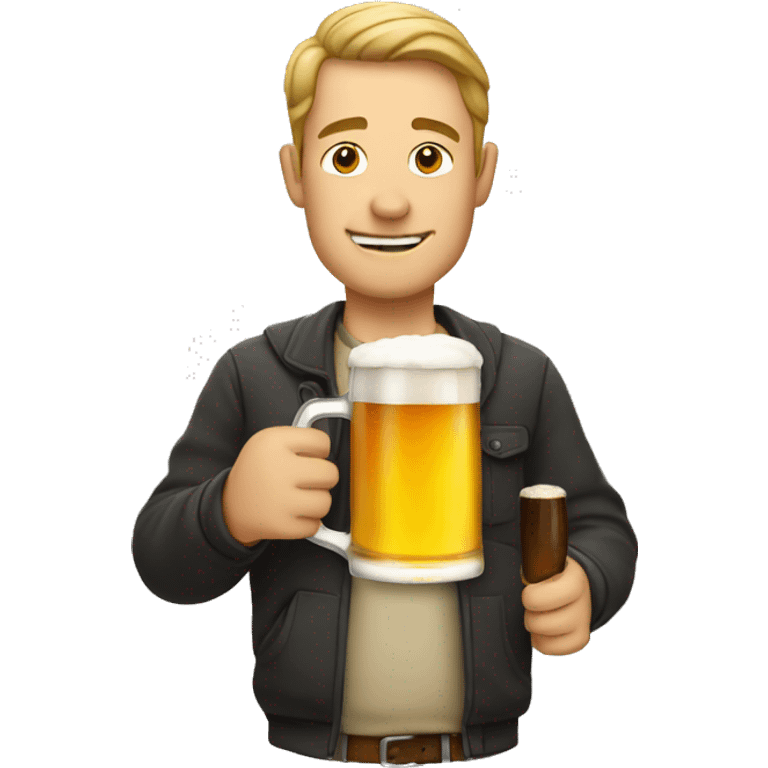 Man with a beer emoji