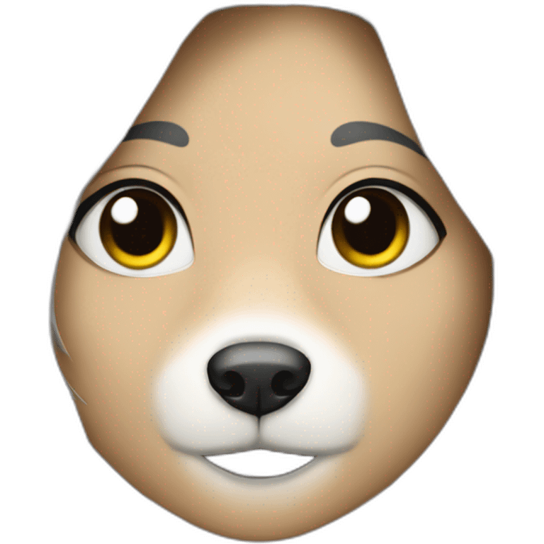 Female wolf with long eyelashes emoji