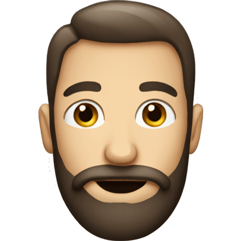 man with well groomed beard and a cup of coffee emoji