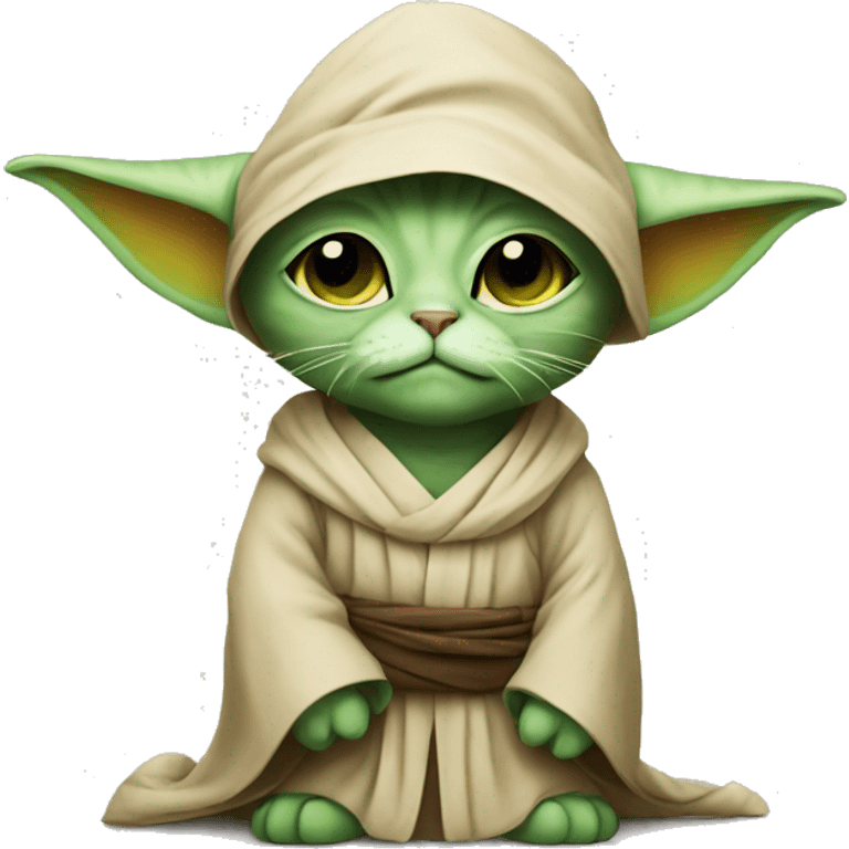 cat dressed as yoda emoji