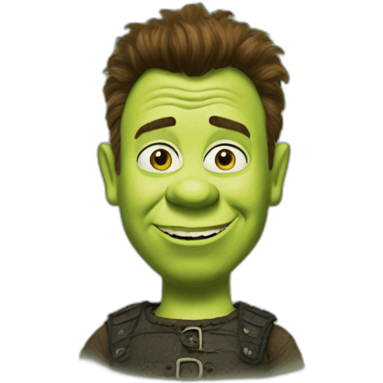 Shrek as rick astley emoji