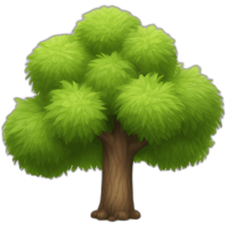 fluffy dog tree emoji