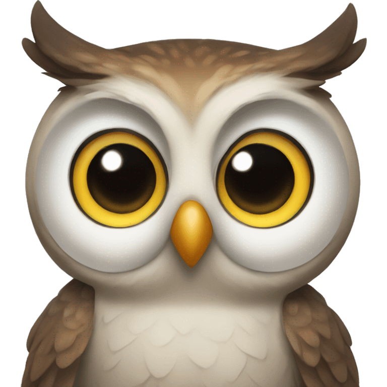 cute owl with huge eyes  emoji