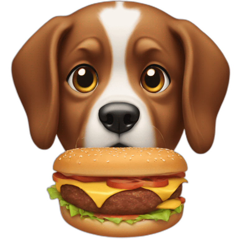 a dog eat a burger emoji