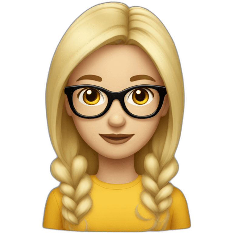 Une fille blonde à lunette avec un garçon au cheveux noir emoji