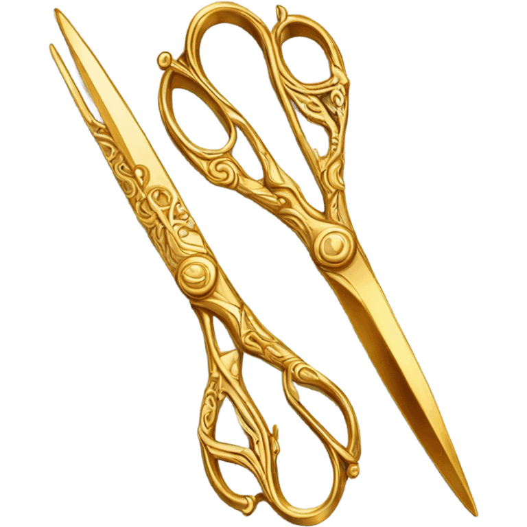 Gold scissor emoji