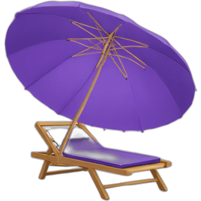 purple sunbed and umbrella icon emoji