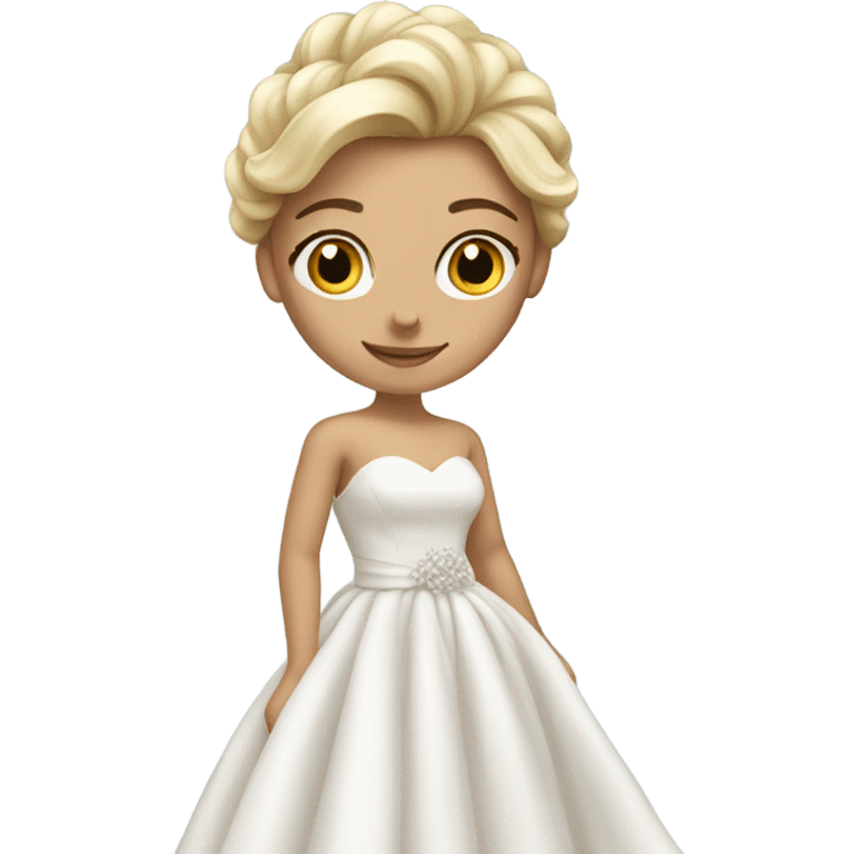 Beautiful finish blonde girl with long wedding dress emoji