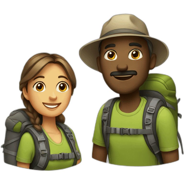 hiking couple emoji