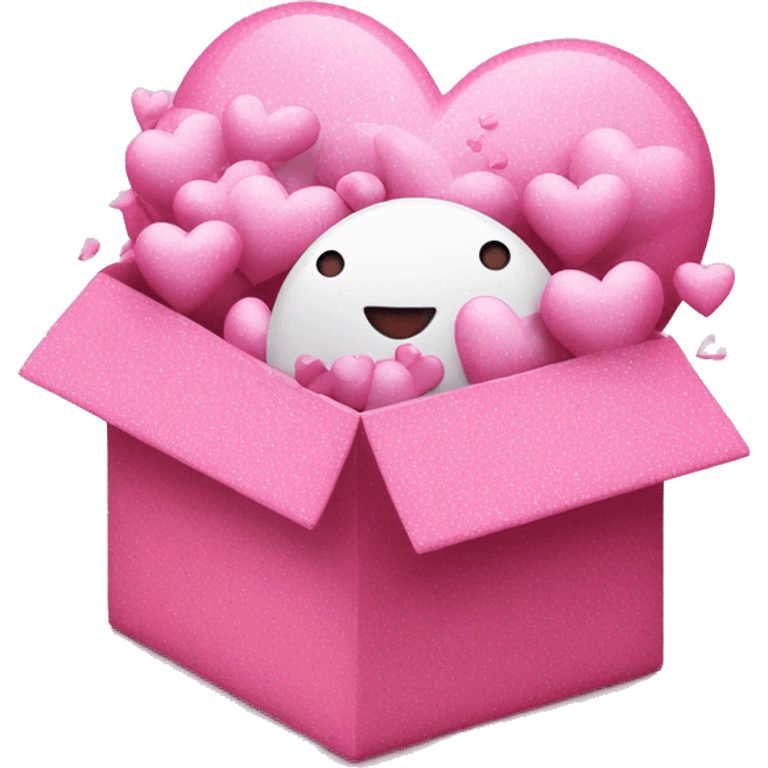 pink glittery hearts with white box on hearts  emoji