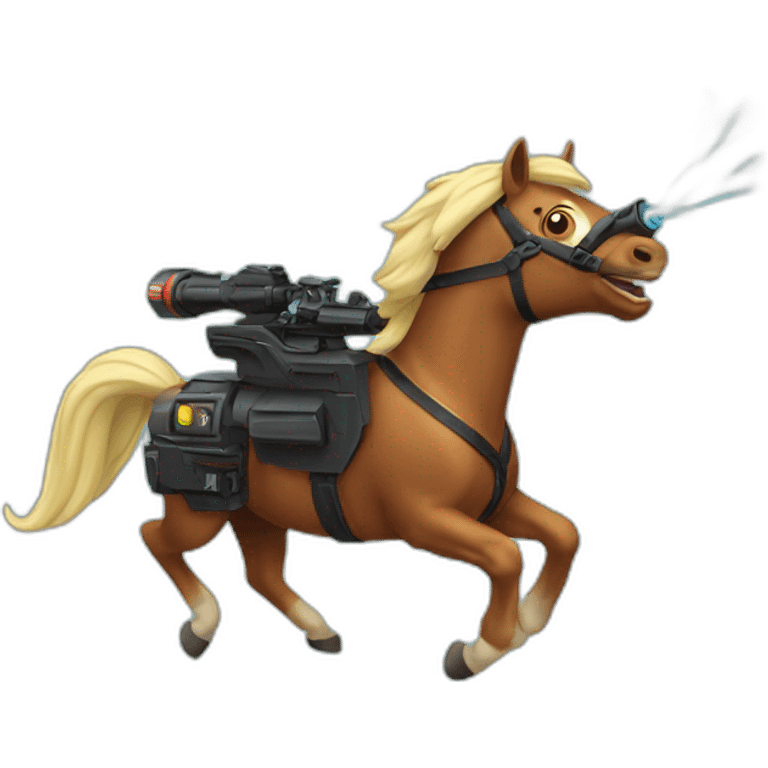 Horse flying lasergun emoji