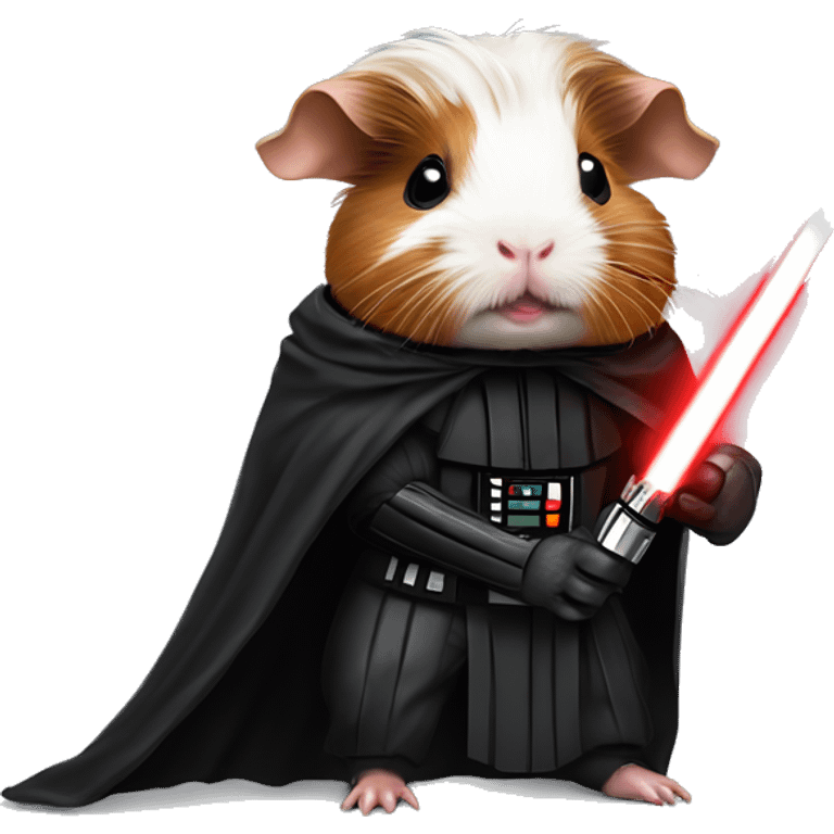 Guinea pig as Darth Vader with red lightsaber emoji