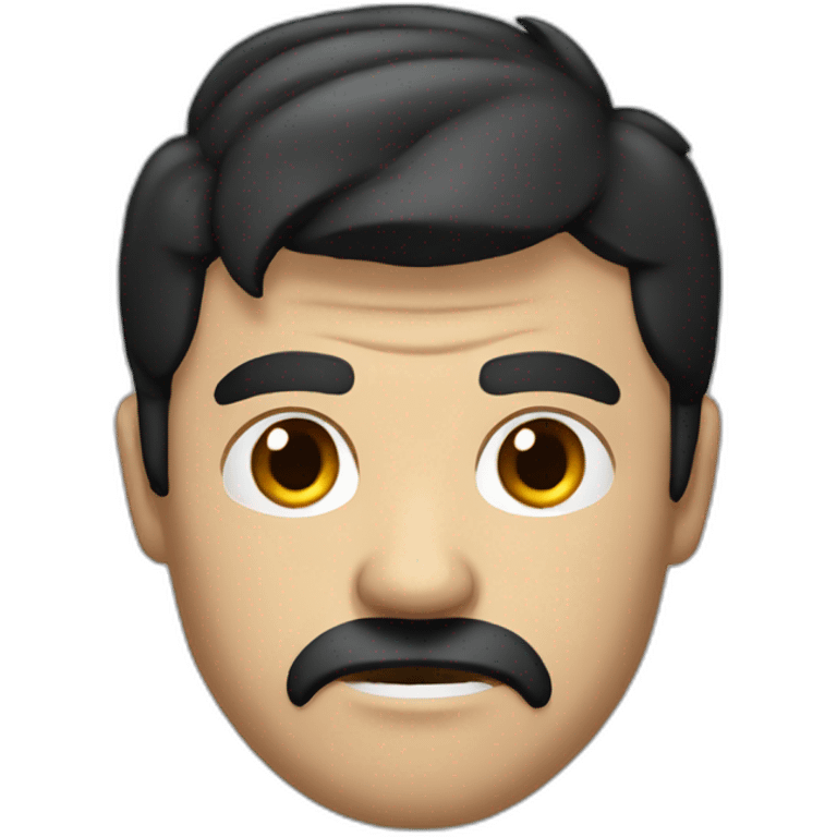 an angry black-haired man small mustache and a side parting emoji