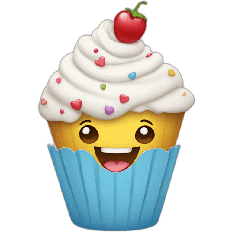 Happy cupcake emoji