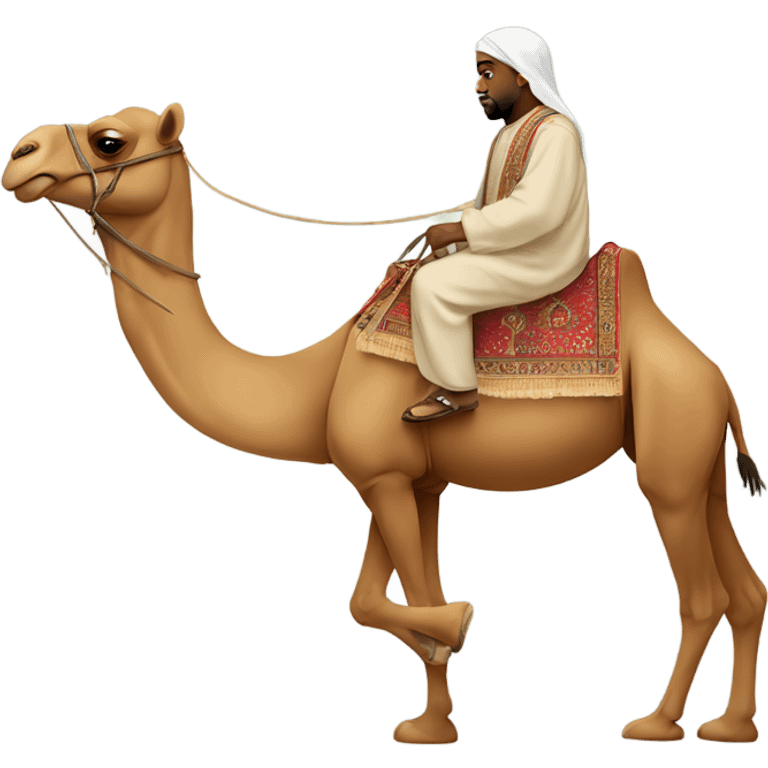 Kanye West riding a Camel in a Sheikh costume emoji