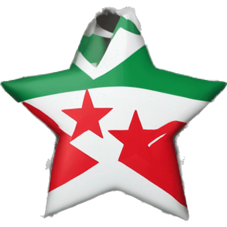 Independent Syria flag with extra one red star emoji