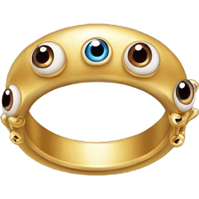 thin gold ring studded with eyeballs emoji