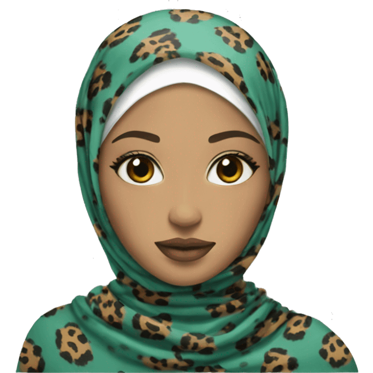 loose hijab with jaguar print light skin emoji