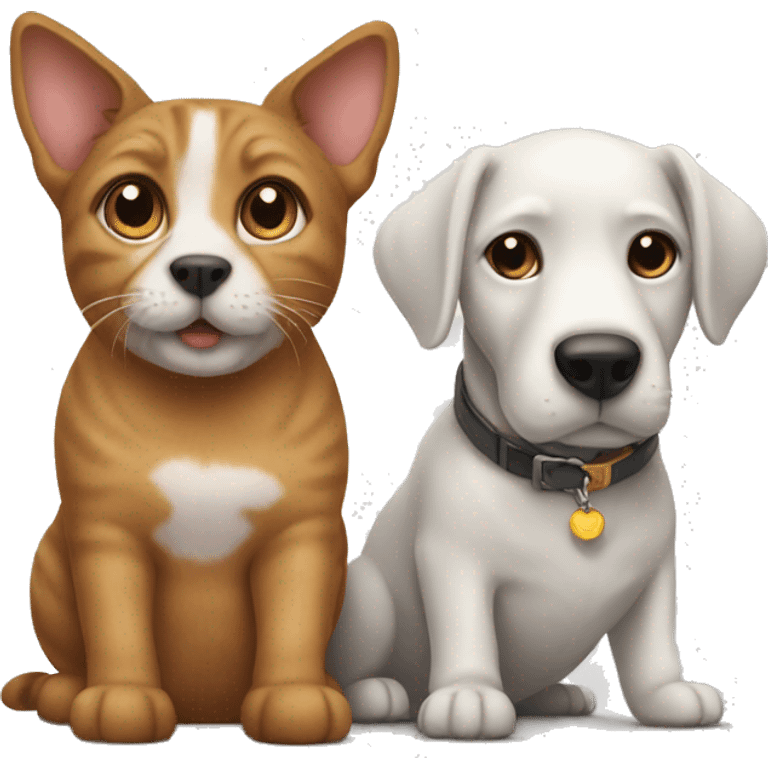 Cat and dog emoji