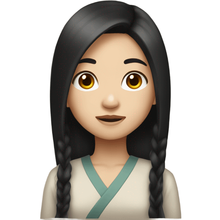 east asian girl with long black hair emoji