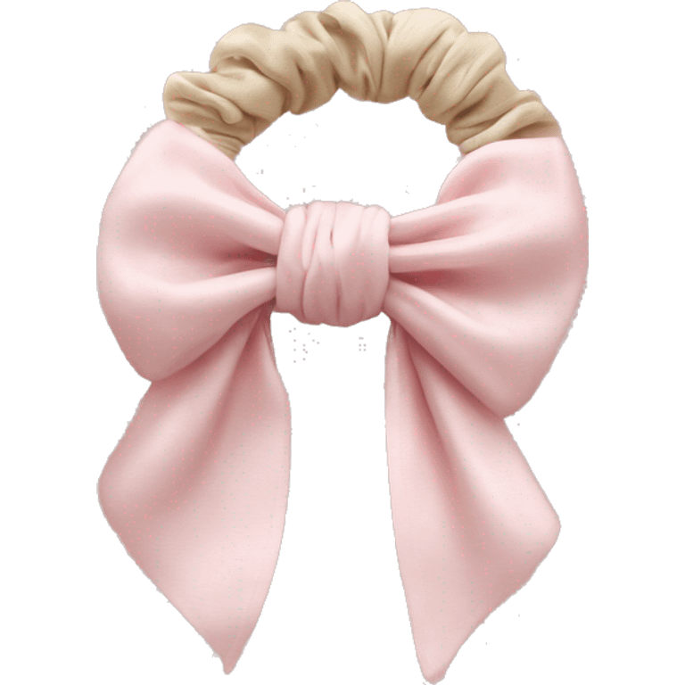 Pale pink Scrunchie with bow emoji