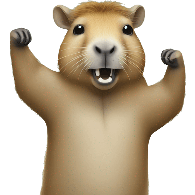 capybara doing a dab emoji