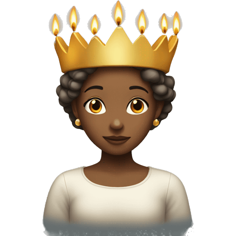  girl with crown of candles  emoji