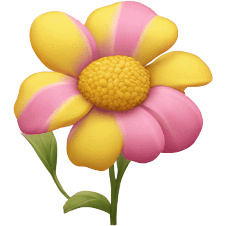 Pink and yellow flower emoji