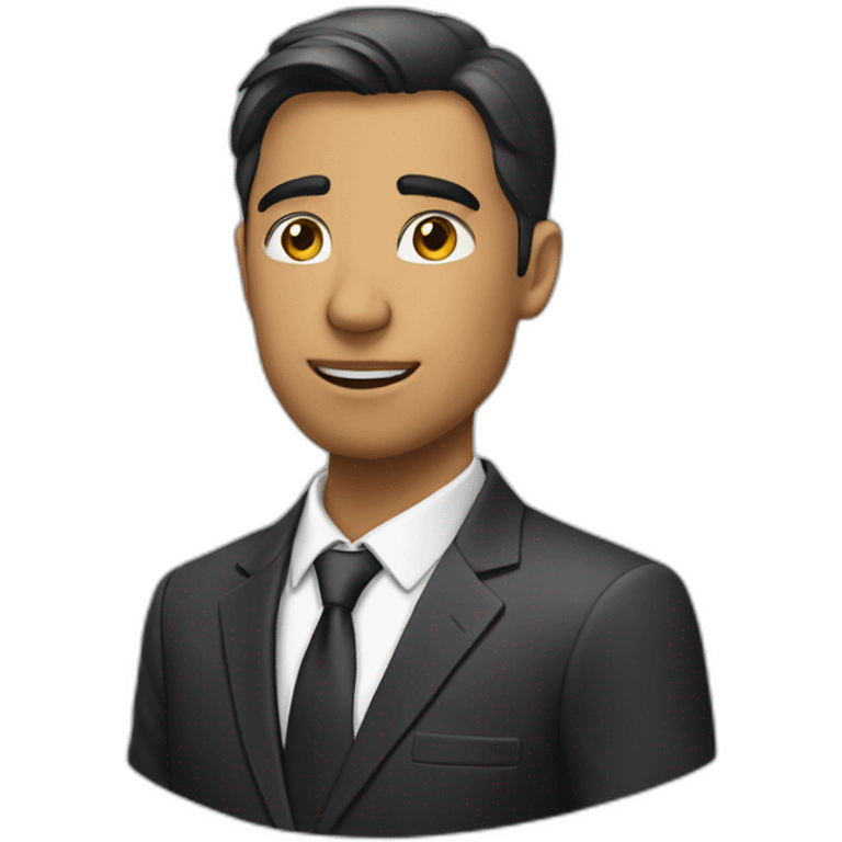 man in suit looking to the right (side view) emoji