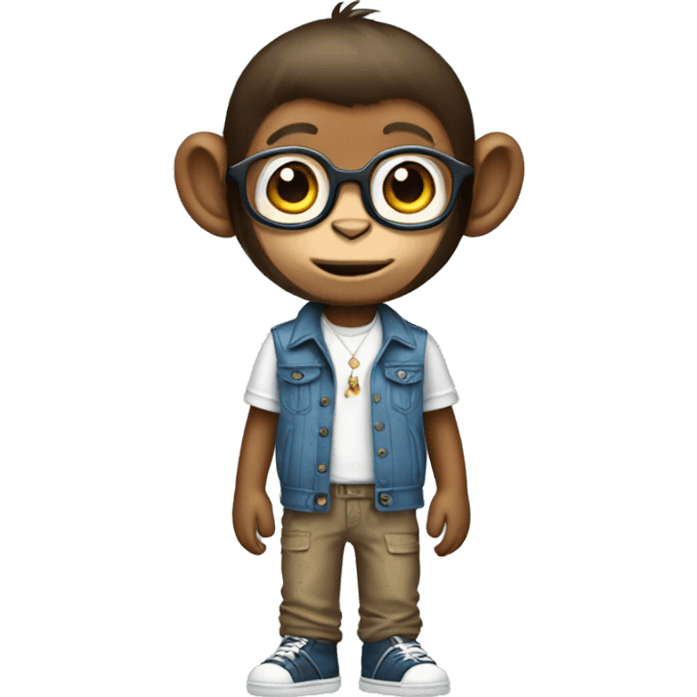 Monkey dressed in boys clothes emoji