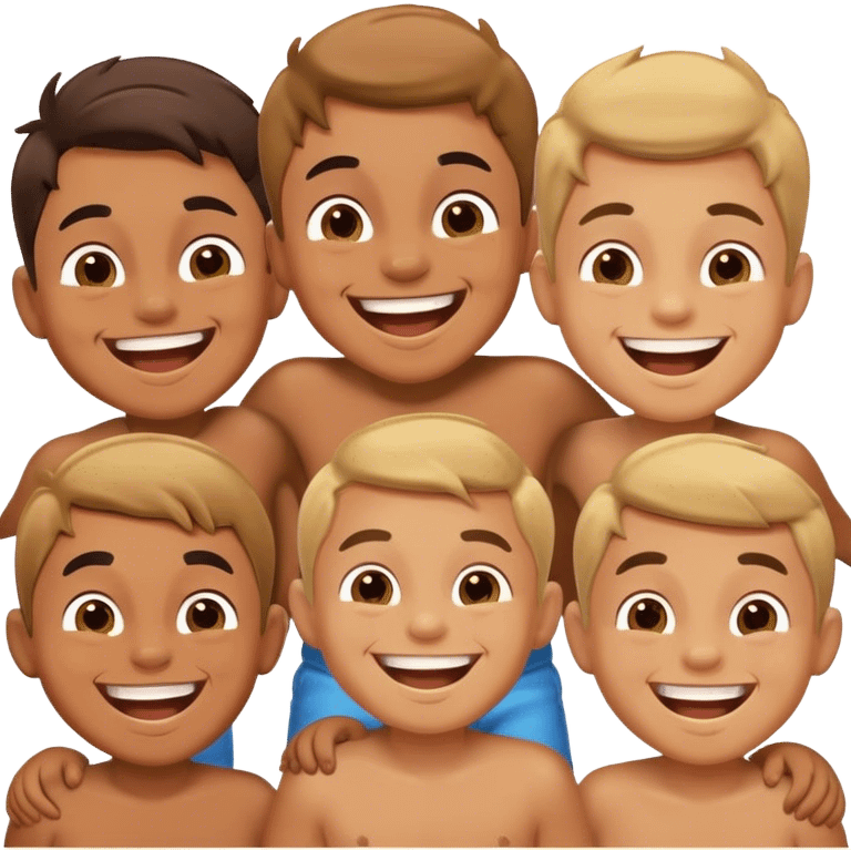 boys having fun together emoji