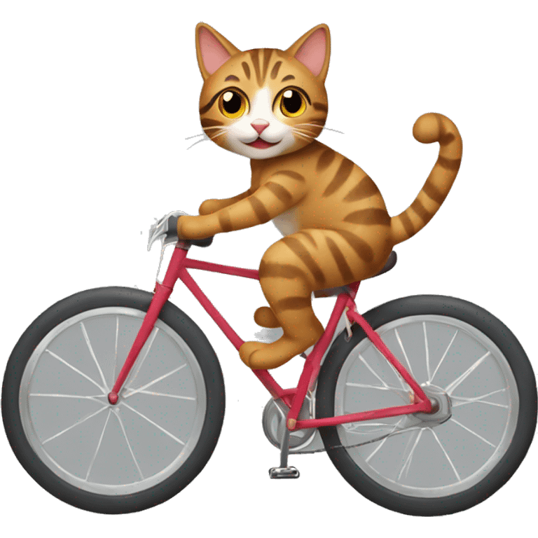 Tabby cat riding bike emoji