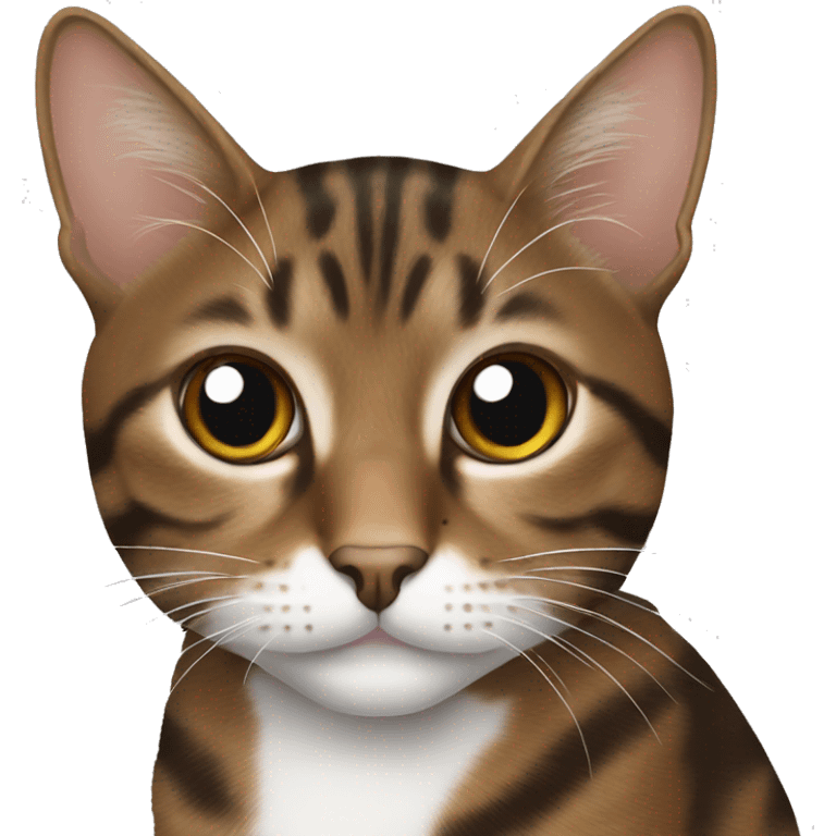 Brown tabby cat with white patches  emoji