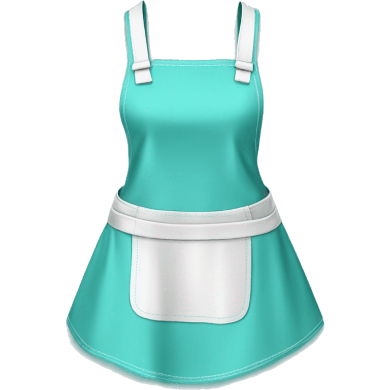 Realistic isolated flat tiffany blue apron tied in the front.  emoji