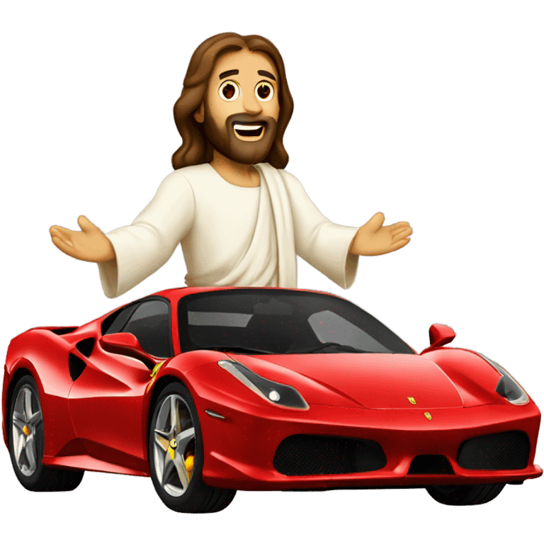 Jesus in a ferrari emoji