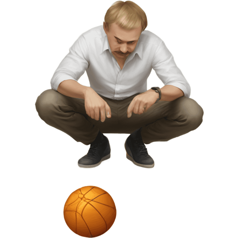 a russian man drawing a ball in the floor  emoji