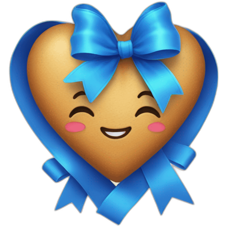 heart with blue ribbon bow emoji