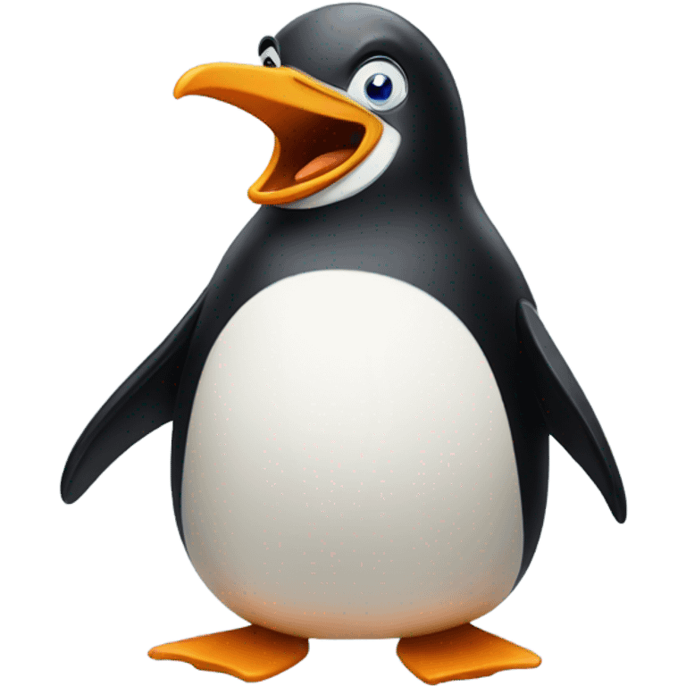 A very surprised penguin emoji