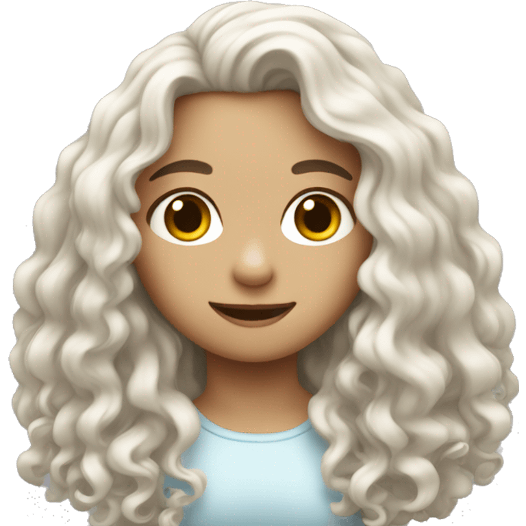 white cutegirl with long curly hair emoji