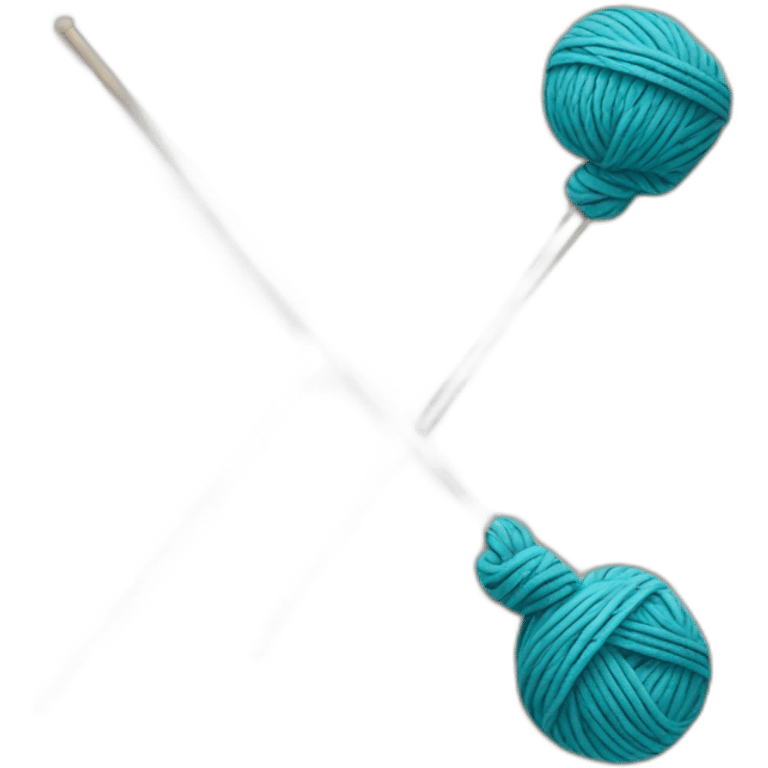 Yarn and knitting needles emoji