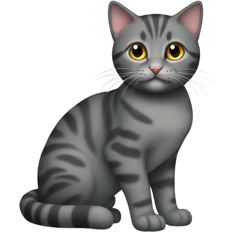 Dark (grey) tabby cat emoji