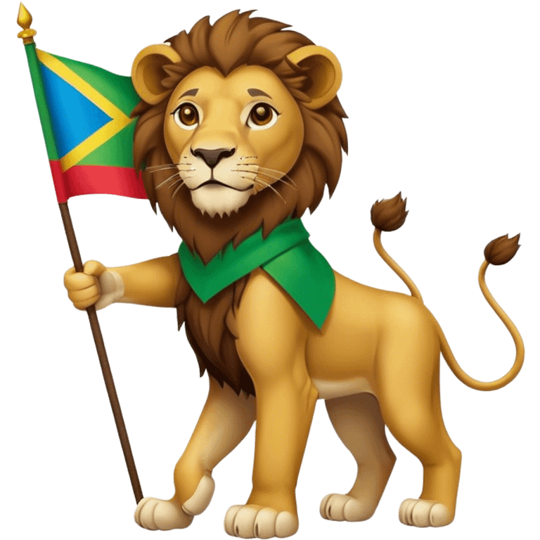 Lion carrying ethiopia flag emoji