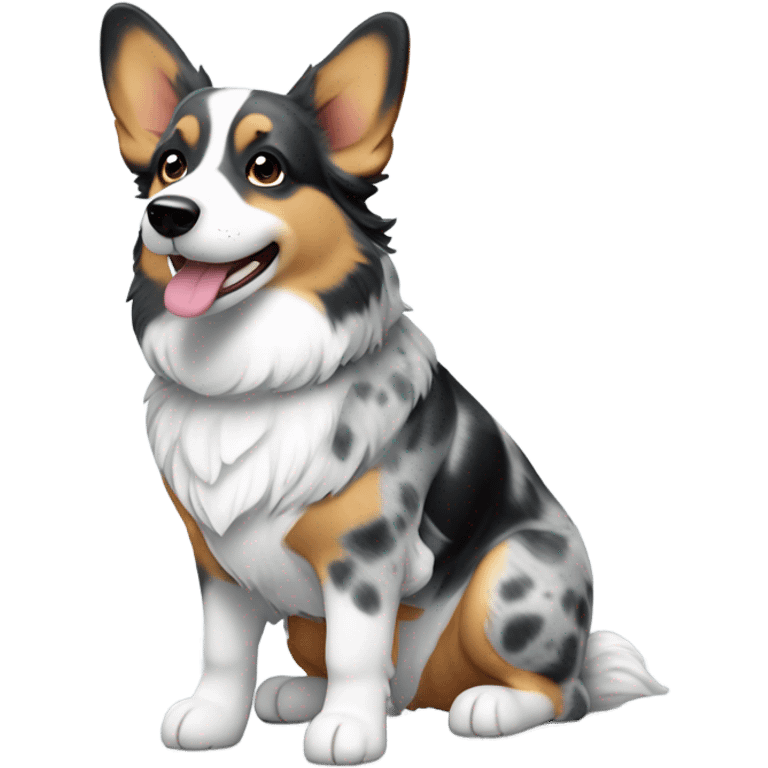 blue merle corgi without brown emoji