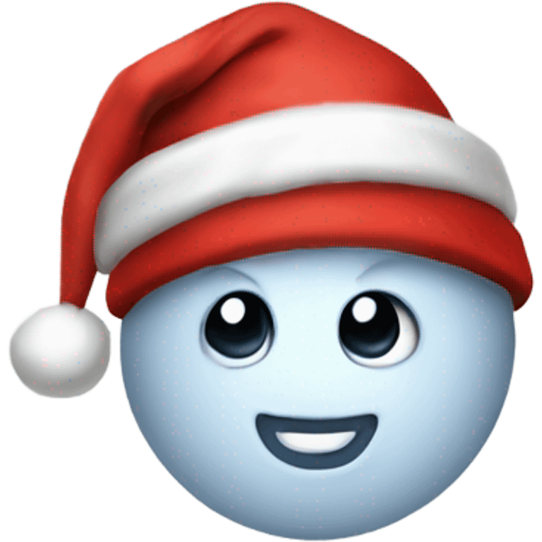 moon in Christmas hat emoji